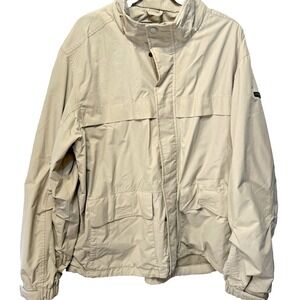 Eddie Bauer WeatherEdge Men's Beige Rain/Storm Jacket Waterproof, Sealed XL